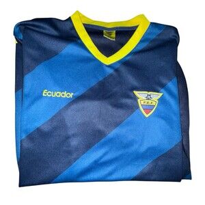 Vintage F.E.F. Ecuador International Soccer Team  jersey Mens XL Blue Yellow